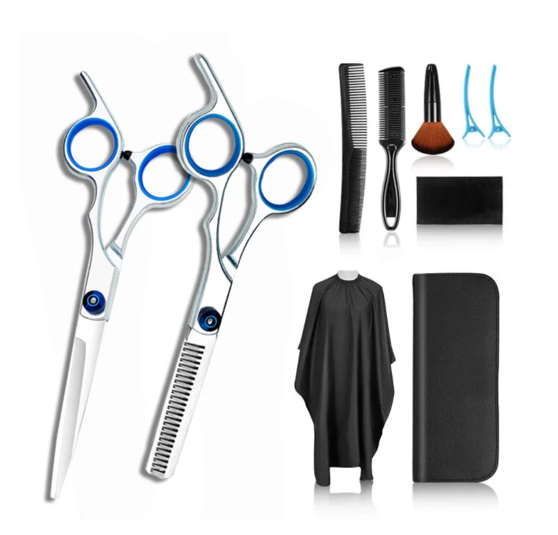 Набор ножниц из нержавеющей стали для стрижки волос, профессиональные салонные инструменты для филировки, 10 шт.