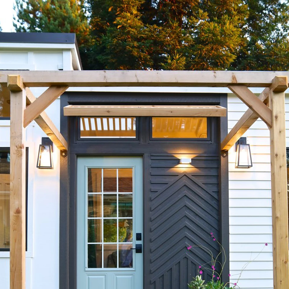 Fu hong portable outdoor luxury mobile prefabricated wooden log cabin tiny home on wheels