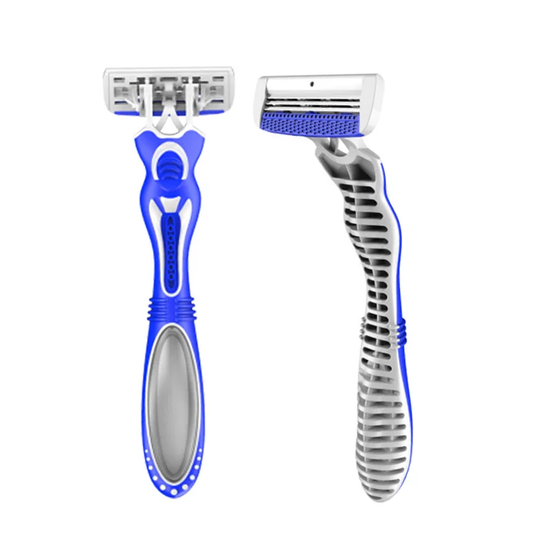 Low Price Wholesale Triple Blade Disposable Rubber Handle Shaving Razor For Men