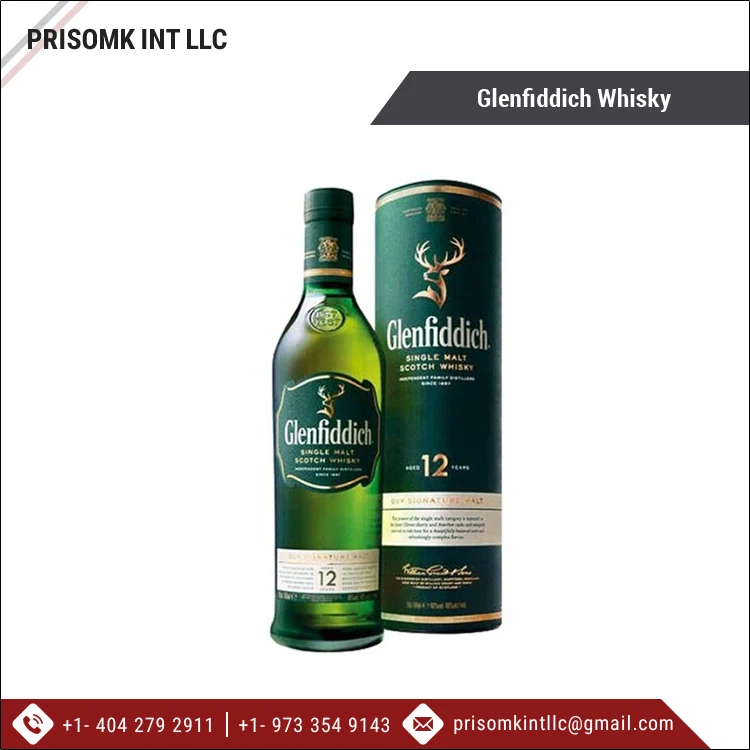 Bulk Quantity Exporter of Alcoholic Beverage 12 Year Old Glenfiddich Whisky/ Glenfiddich Single Malt Scotch Whisky
