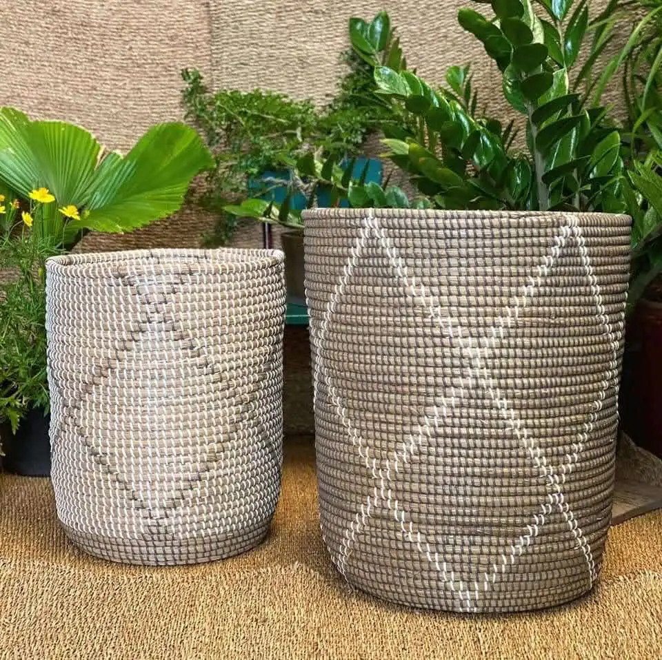 Bamboo Hamper Basket Decorative Baskets Seagrass basket/House ware