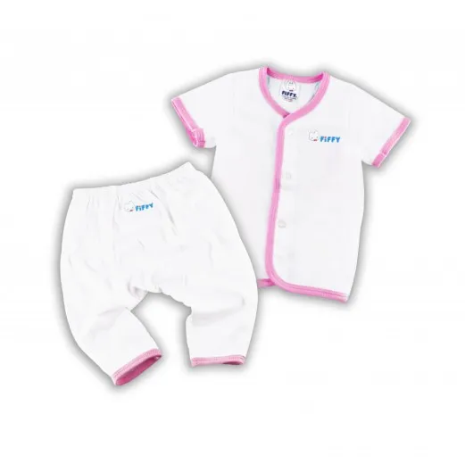 FIFFY Baby Apparel Short Sleeve + Long Pant Suit Baby Apparel (Pink)