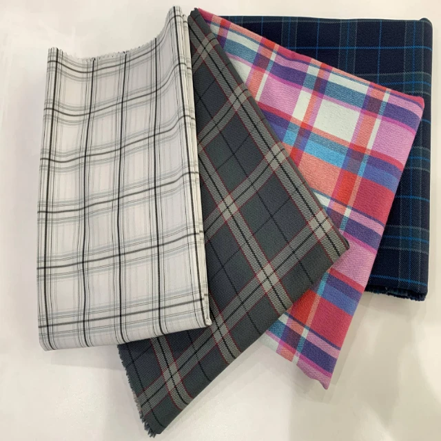 Тканая клетчатая ткань в клетку оптовая продажа модный материал из белого/черного полиэстера