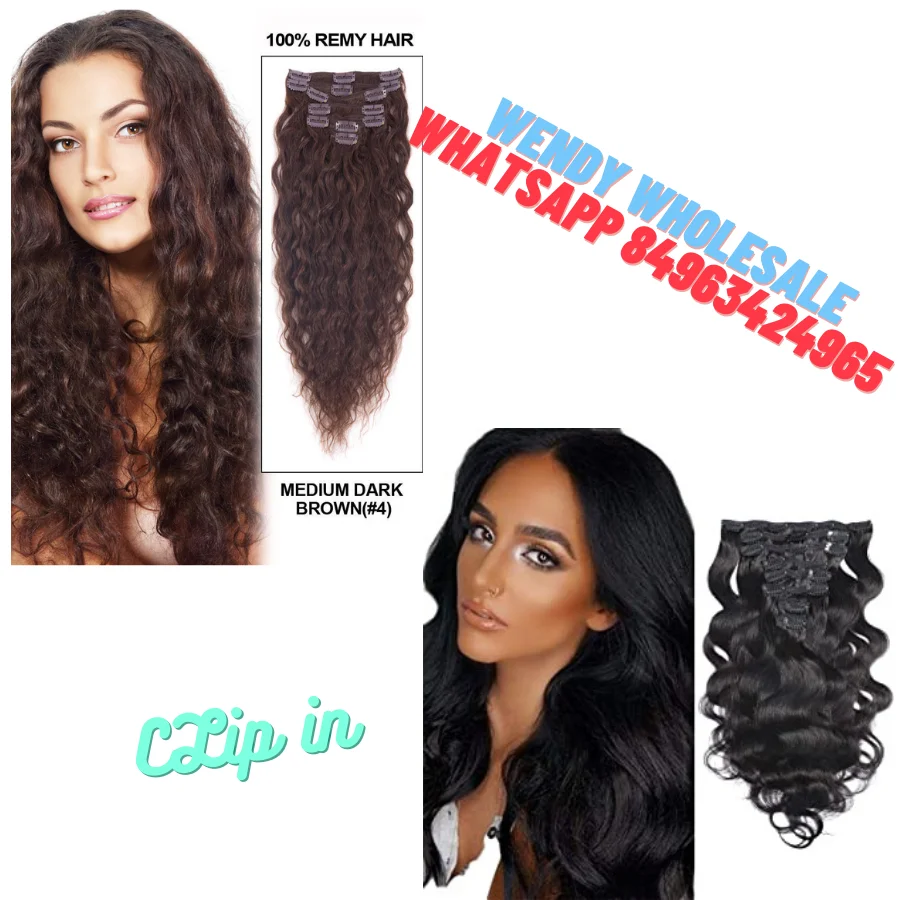  Лучшая цена высококачественные человеческие волосы на заколке для наращивания 100%