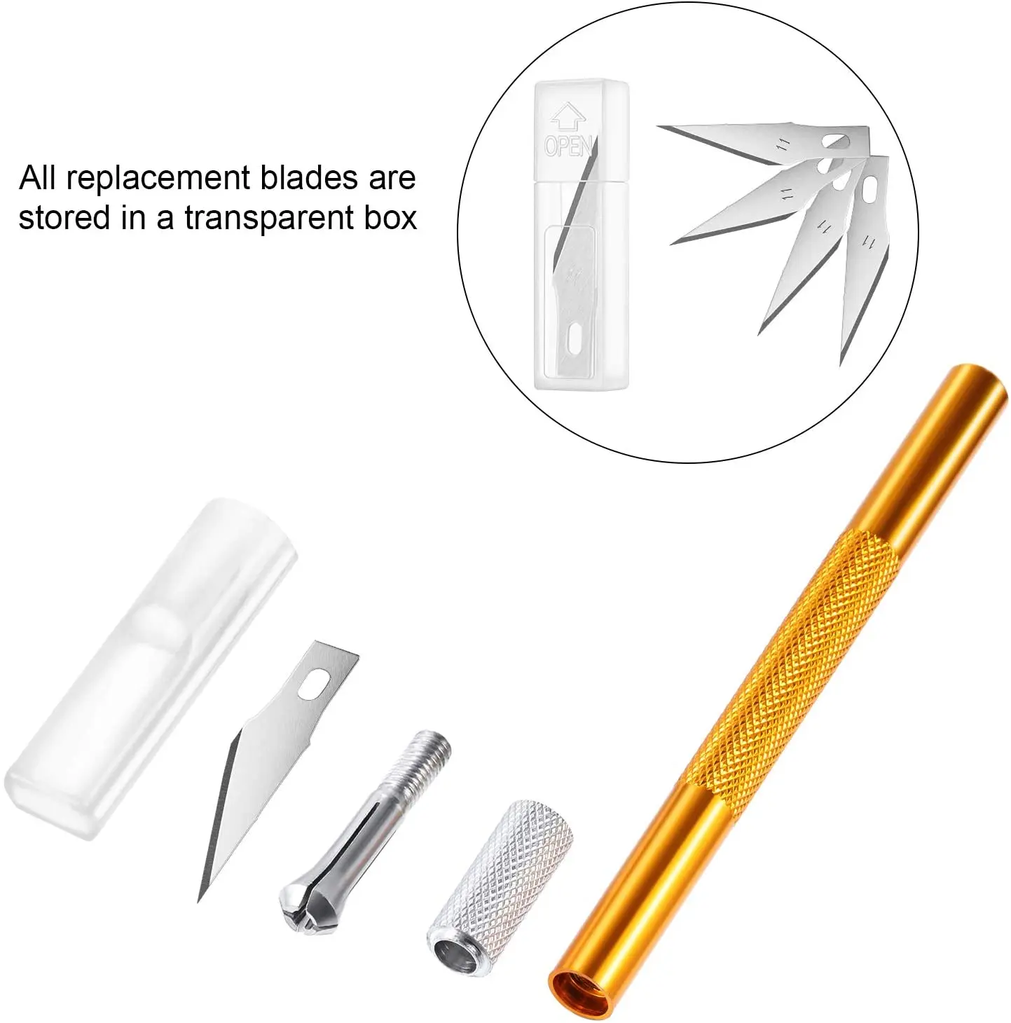 Нож для рукоделия хобби нож с 40 лезвиями из нержавеющей стали набор резки резьбы скрапбукинга творчества