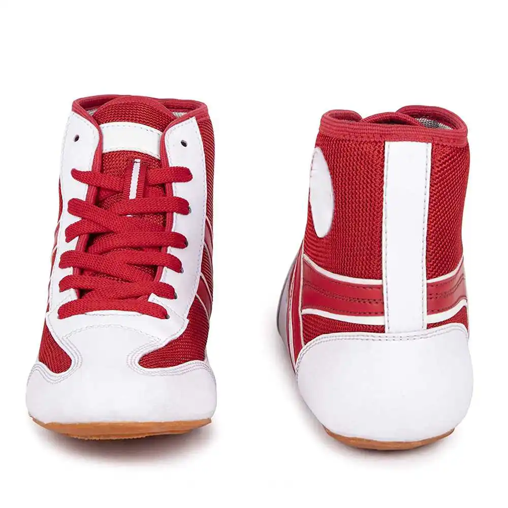  Профессиональная боксерская обувь для мужчин красного и белого цвета