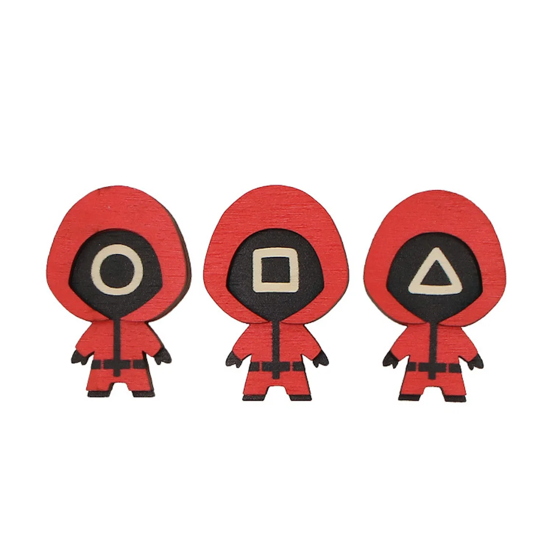 Игра «кальмар», магниты на холодильник, Подарочные игрушки, деревянные 3D сувениры