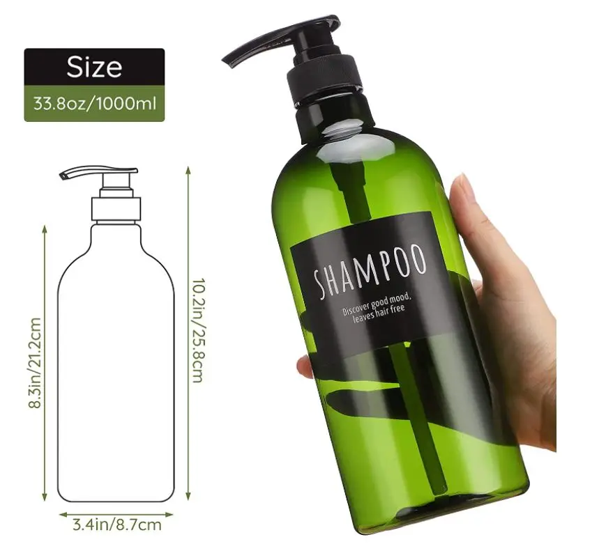 1000ml Segbeauty Pump Bottles For Shampoo and Conditioner Liquid Soap Dispenser For Body Soap Press Shower Dispenser