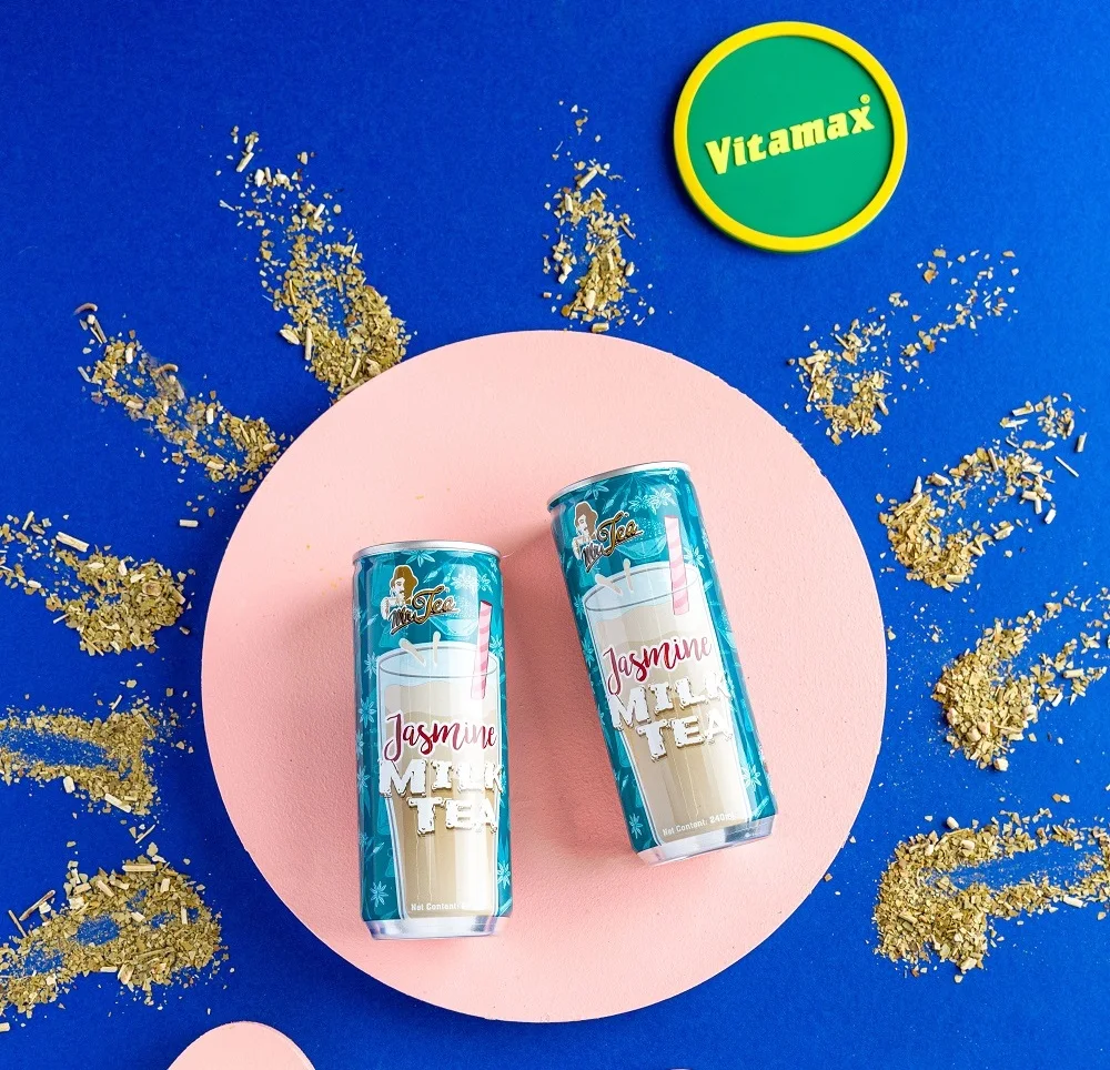 Flavor Ready To Drink Breakfast Tea Drinks Sugar Can (Tinned) Instant Flavor Drinks MR TEA Jasmine Milk Tea 240ml x 24c
