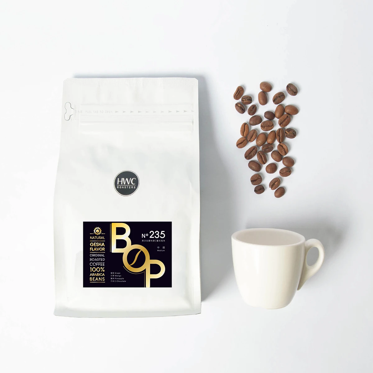 Премиум-качество Geisha HWC Фирменная смесь Geisha N235 Arabica жареные кофейные зерна