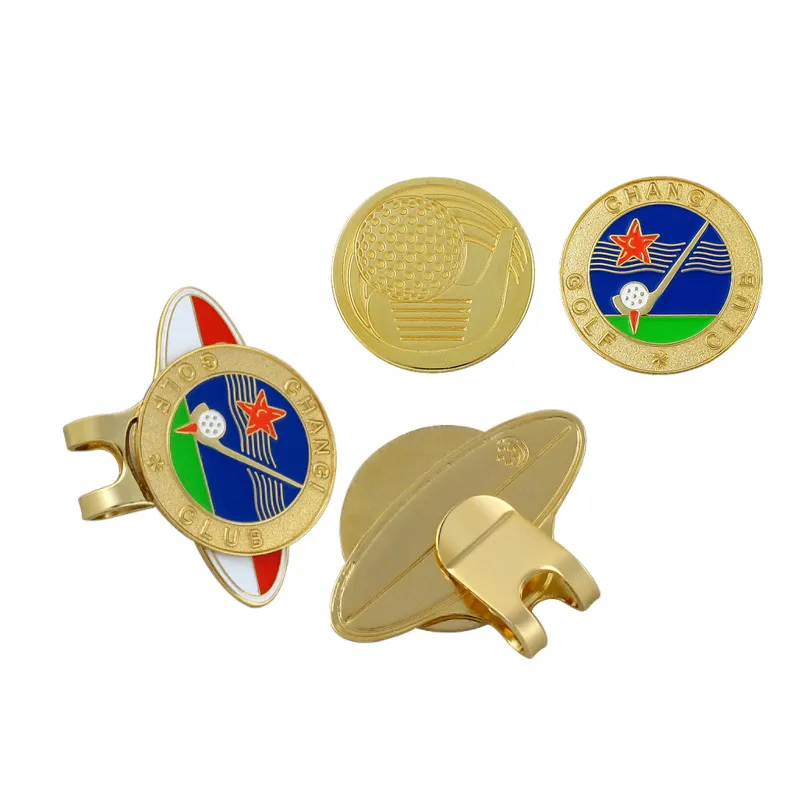 bespoke logo golf accessories magnetic golf metal stainless steel golf ball marker