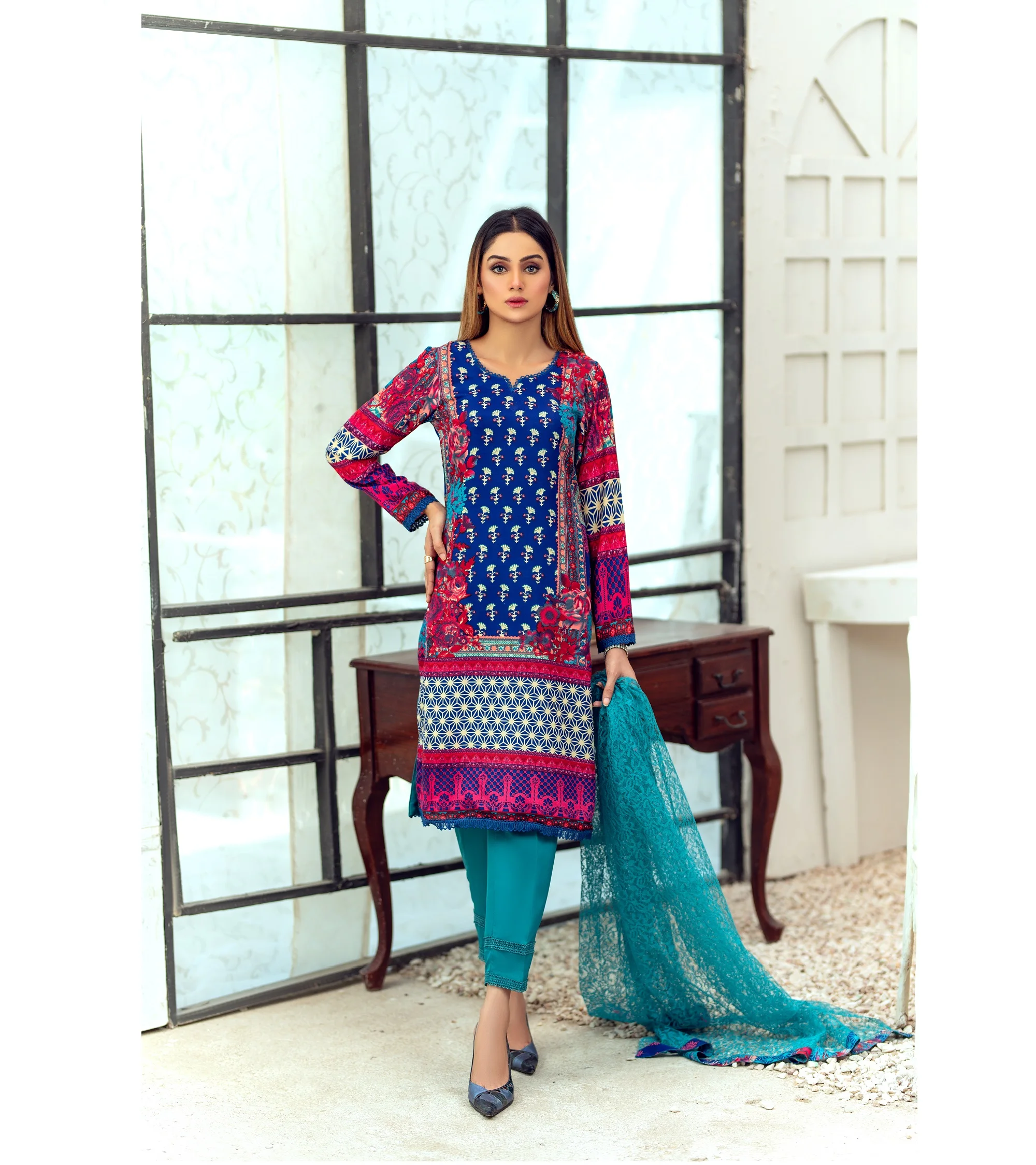 High Quality Ladies 3 piece Shirt Dupatta Trouser Unstitched formal suit Premium Quality Packaging VOL 15