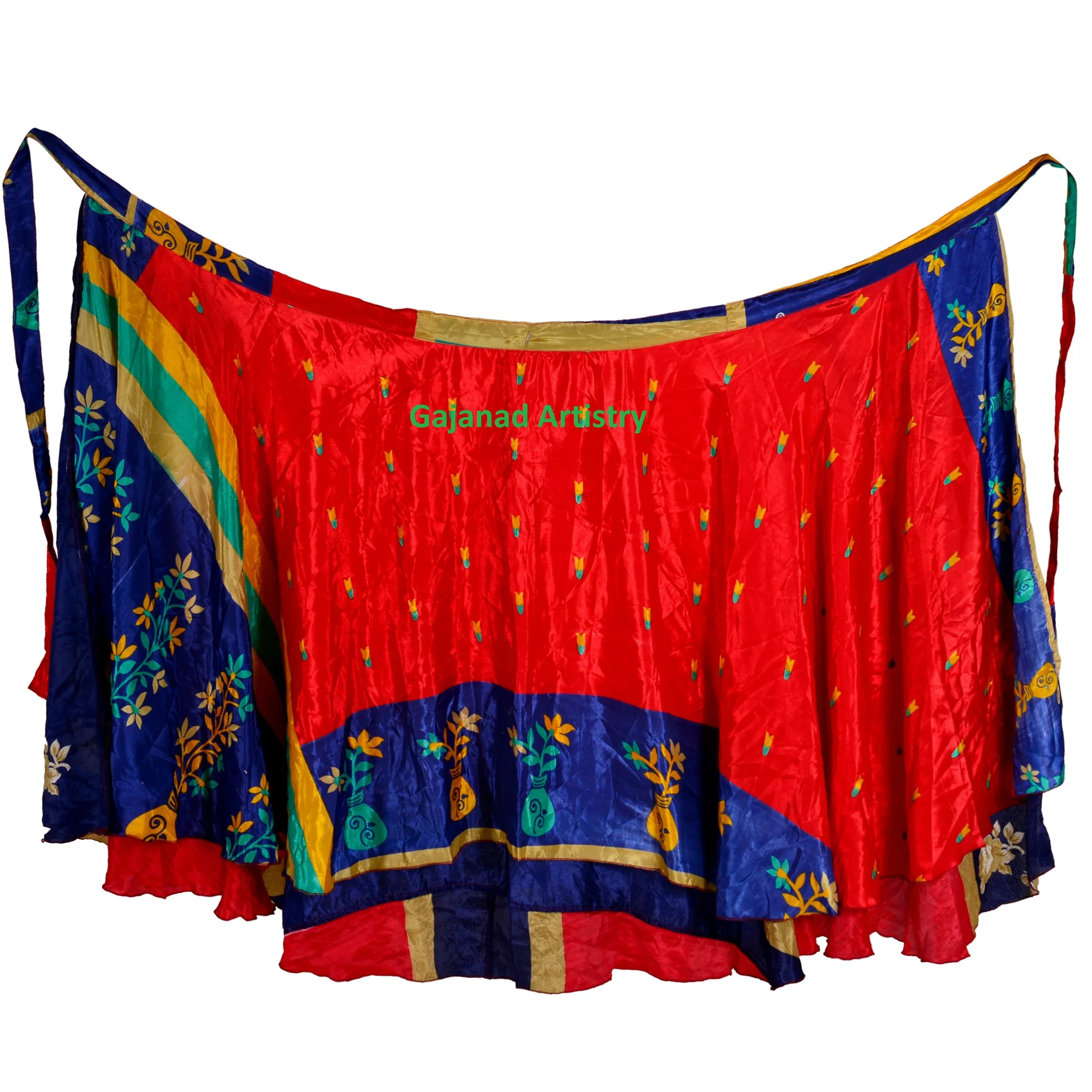  Длинная юбка с запахом праздничные Летние повседневные пляжные юбки пикантный дизайн дизайнерское Шелковое Сари принтом двустороннее Двухслойное длинное