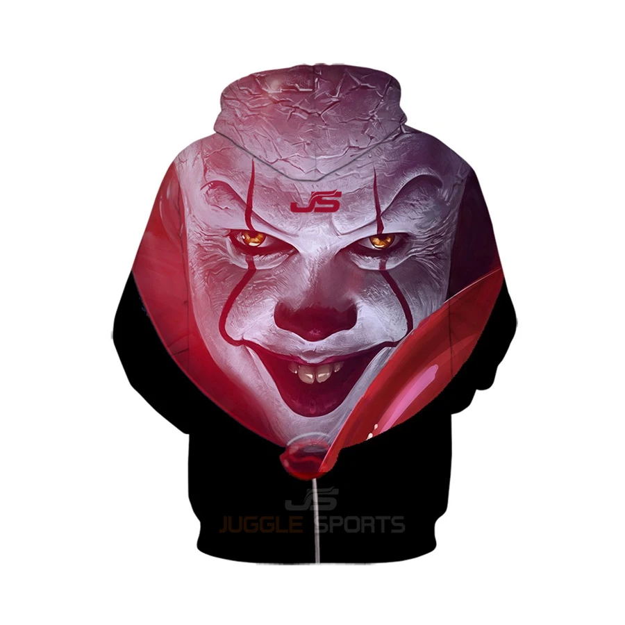 
3D Hoodies Printed Clown Joker Face Pattern sublimation Comfortable Fleece sweatshirts Hoodies Funny Hoody 