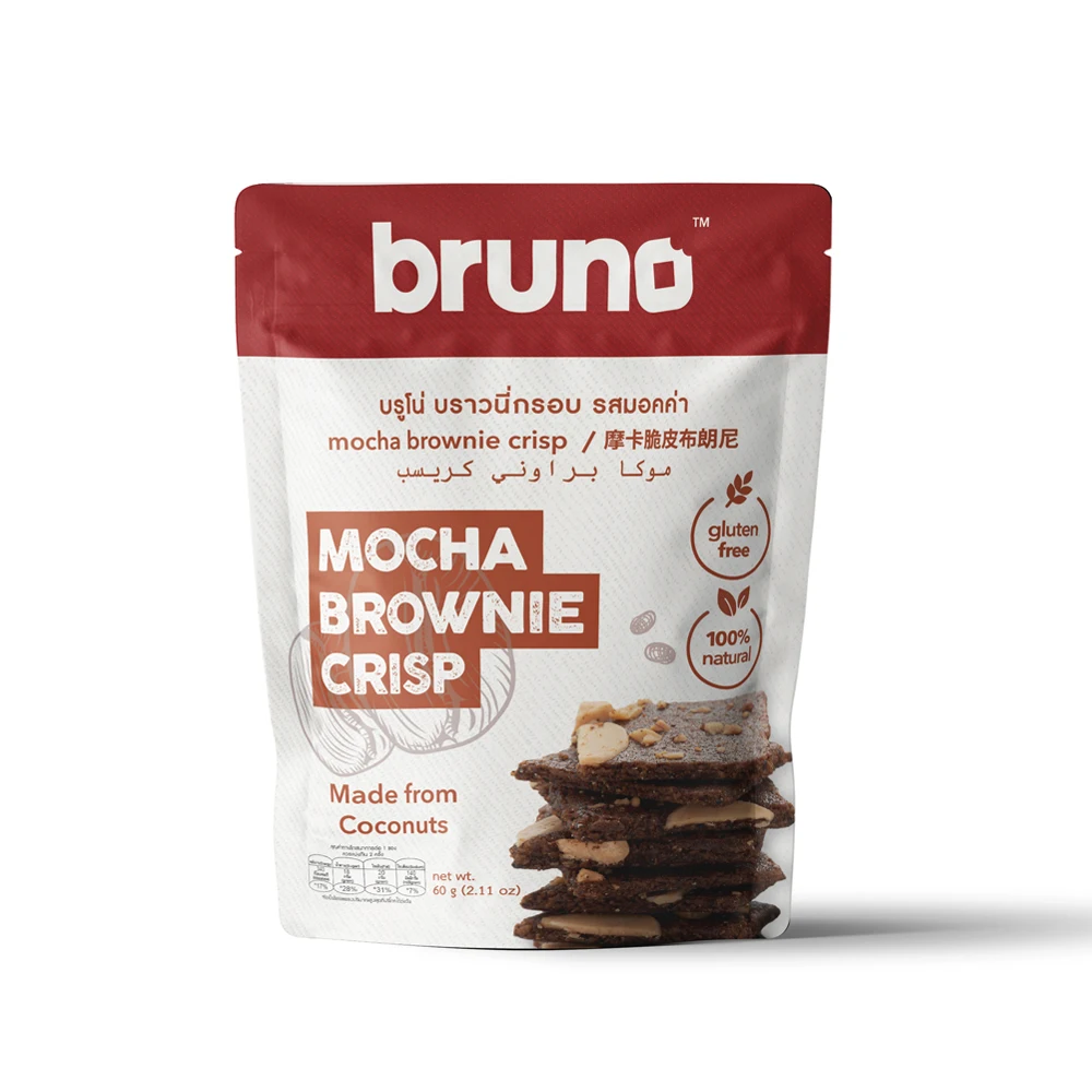 Top Grade Gluten Free Snacks Bruno Brownie Crispy Mocha Flavor with GMP HACCP HALAL Certified from Thailand Manufacturer