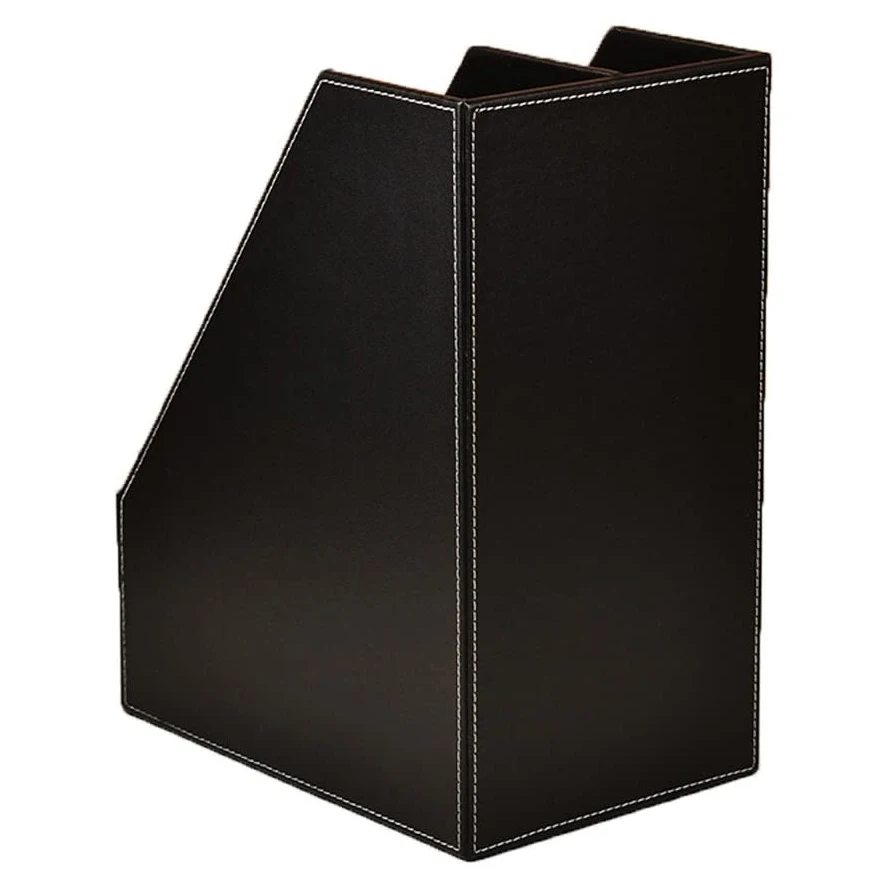New Arrival Leather Magazine Holder in Leather / Wood Material Office Desk File Box