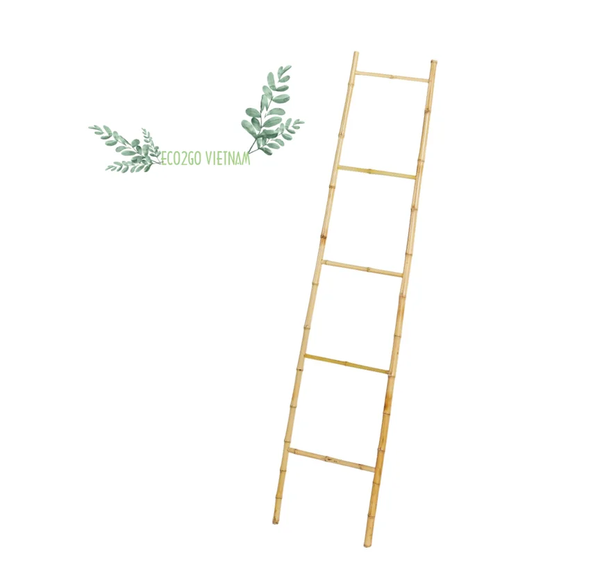 Eco-friendly and Trending 2022 Natural Bamboo Ladder Bath Towel Rack Vietnam Hanging Clothes Bathroom, Bedroom Made in Vietnam