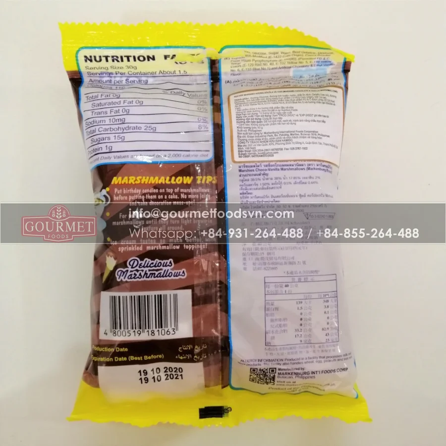 Marshmallow Marshies Chocolate 40g / Marshies Choco Vani / Marshies Candy