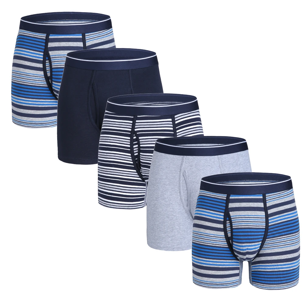 Горячая Распродажа в kicko Спорт хлопок/спандекс полосы удобное Мужское нижнее белье Боксеры Трусы для ежедневного использования