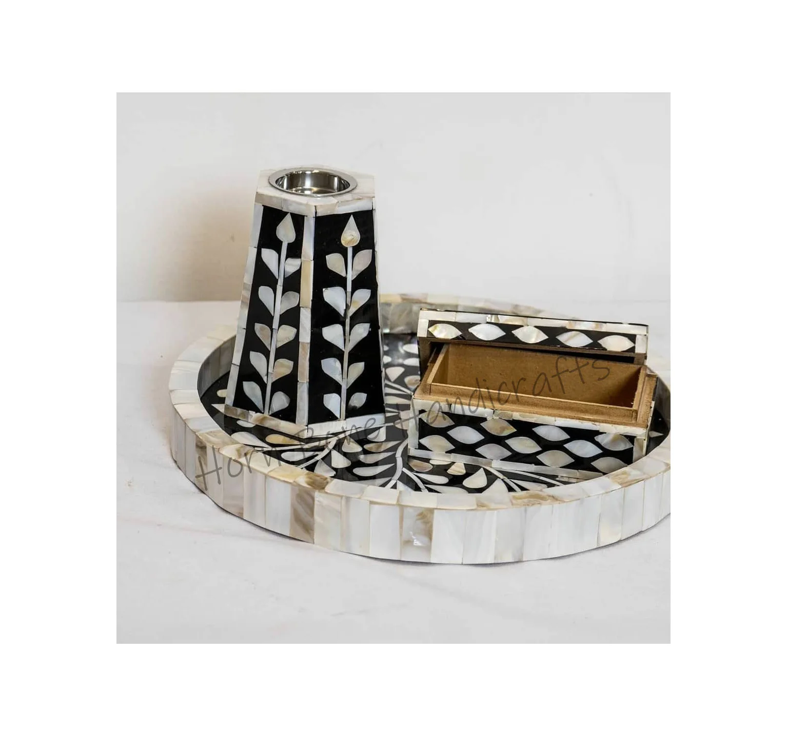 Handmade Mother of Pearl Inlay Bakhoor Incense Burner Set, Incense Mubkhar Oud Bakhoor Box and Burner Mubkhara UAE QATAR BAHRAIN
