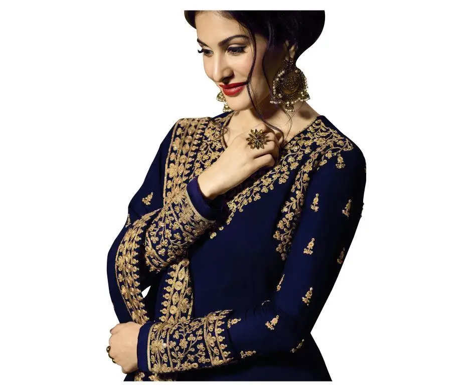 Индийский пакистанский костюм сальвар камиз/Великолепный синий костюм сальвар с дупаттой/оптовая продажа платья сальвар