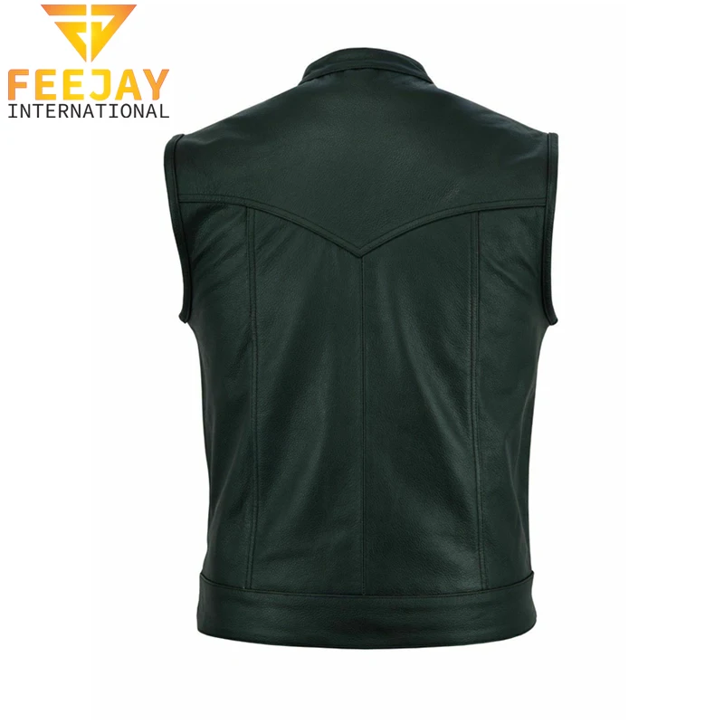 Байкерский высококачественный мужской жилет из натуральной кожи и индивидуальный чехол Зимний мотоциклетный