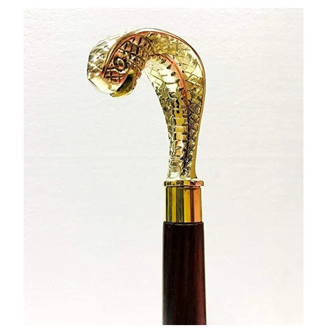 Hot selling Walking sticks brass comfortable handle knob wooden designer cane walking sticks luxury from Indian Supplier
