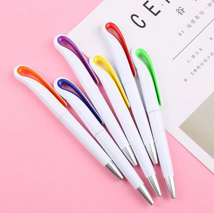 NPPL-017 белая пластиковая шариковая ручка твист действий пера с разноцветным бантом форма зажим для подарков