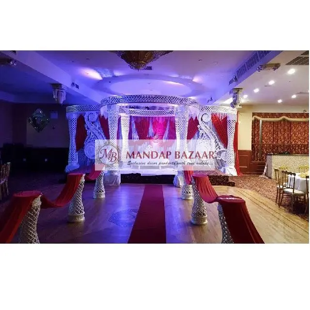 Jali Customized Modern Flower-shaped Fiber Chair Indian Wedding Party Events New 006 Portable Big Wedding Mandap Decoration