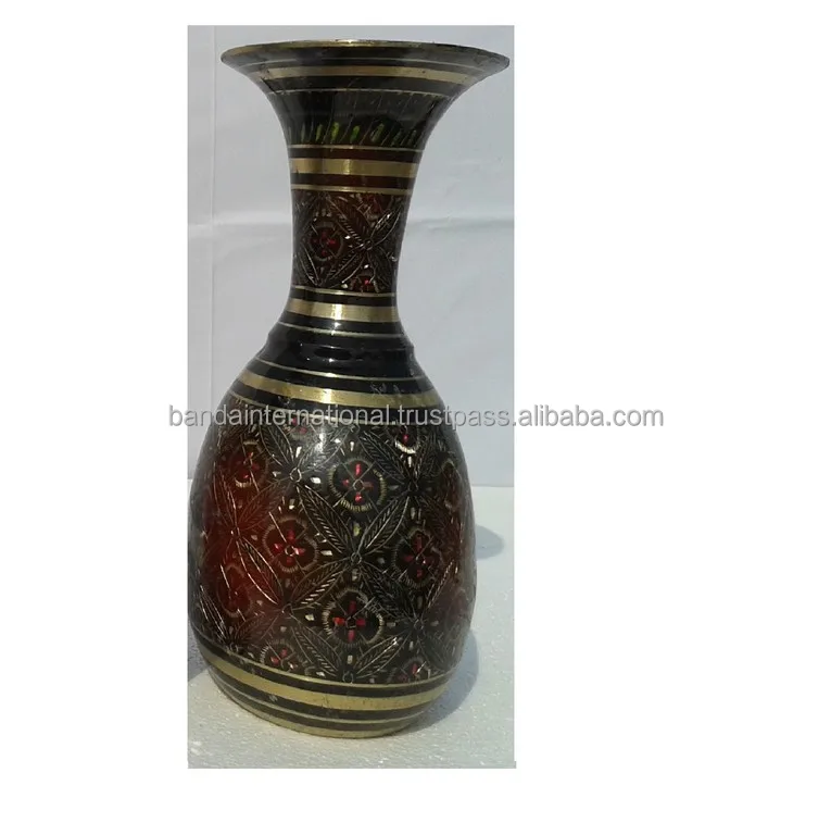 Indian Hand Craved Brass Flower Vase For Wedding Decoration Hot Selling Metal Flower Pot
