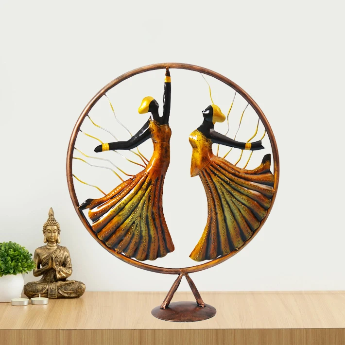 eco friendly Newest Amazon Hot Selling Custom 2 Dancing Girls Decorative Metal Luxury Party Office Home Table decoration