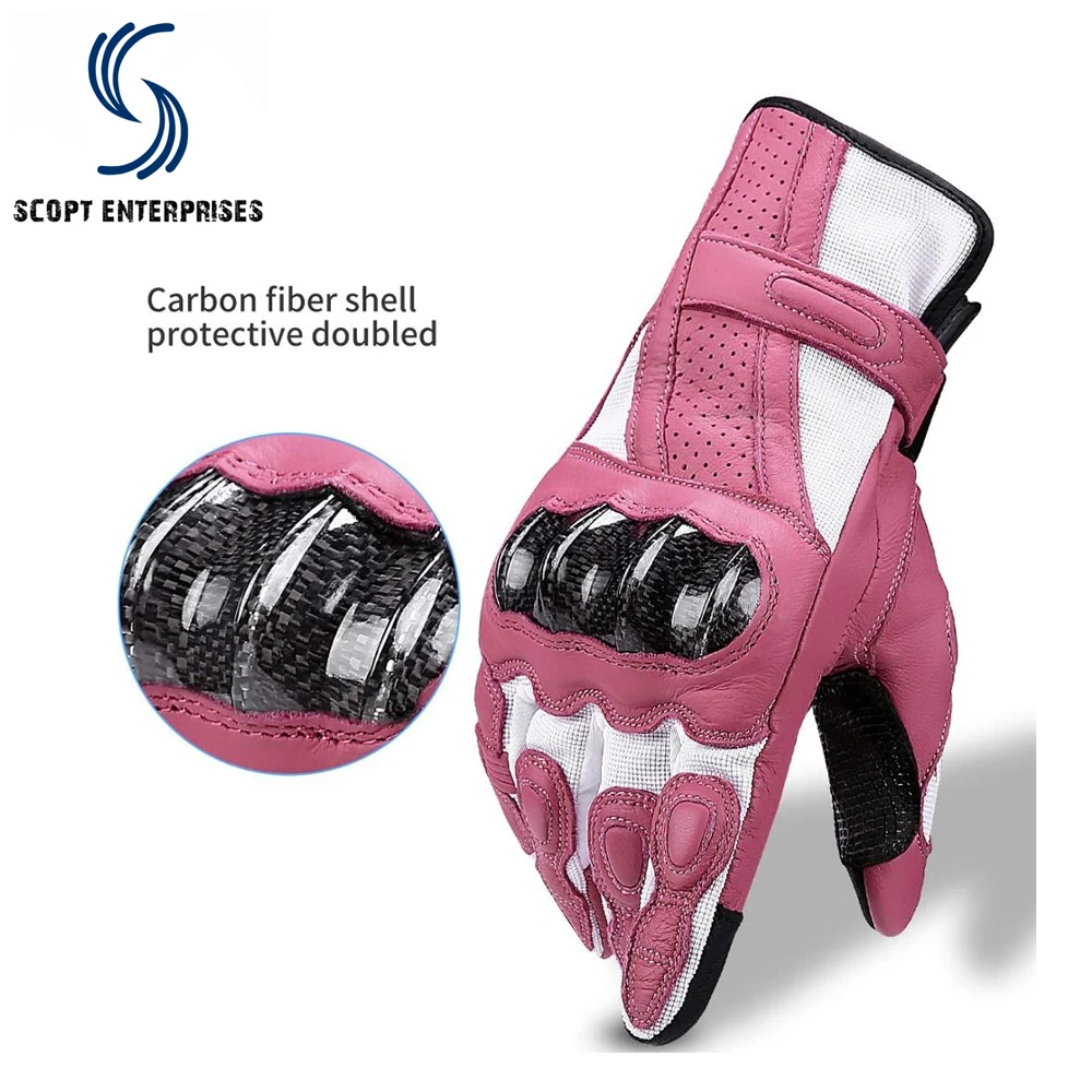 
Pink black Color Motorcycle gloves for bike protection best riding gloves red black white long gloves 
