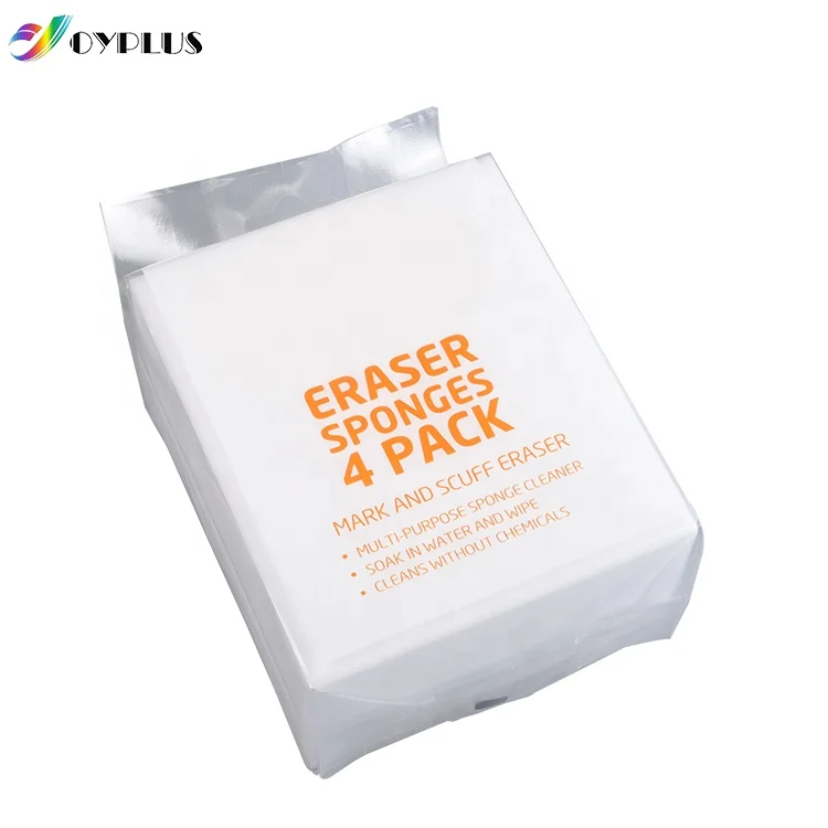 Multi-purpose 4PK white cleaning eraser melamine magic sponge