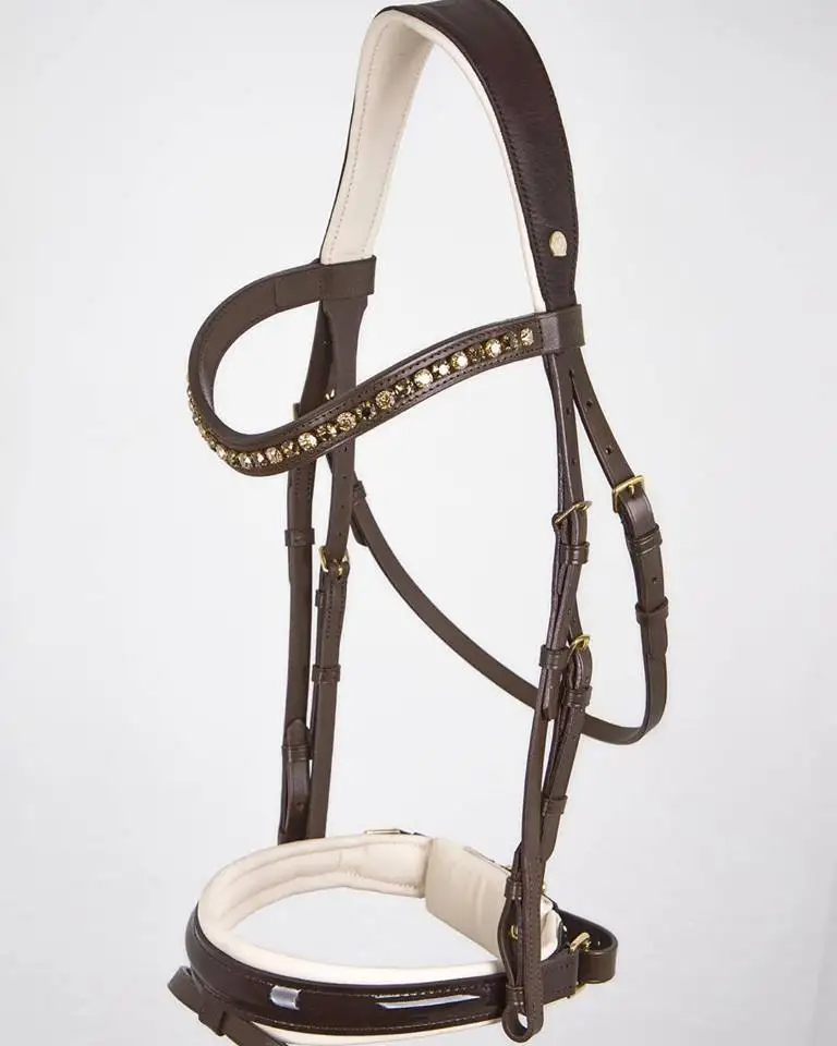 Snaffle кожаная уздечка на высококачественной индийской коже с SS пряжками коровья мягкая подкладка коленчатая лента