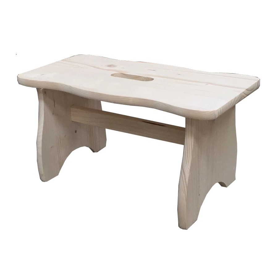 Высококачественный Сделано в Италии маленький табурет из необработанной сосновой древесины счастливый табурет с ручкой для ванной и кухни и «сделай сам»