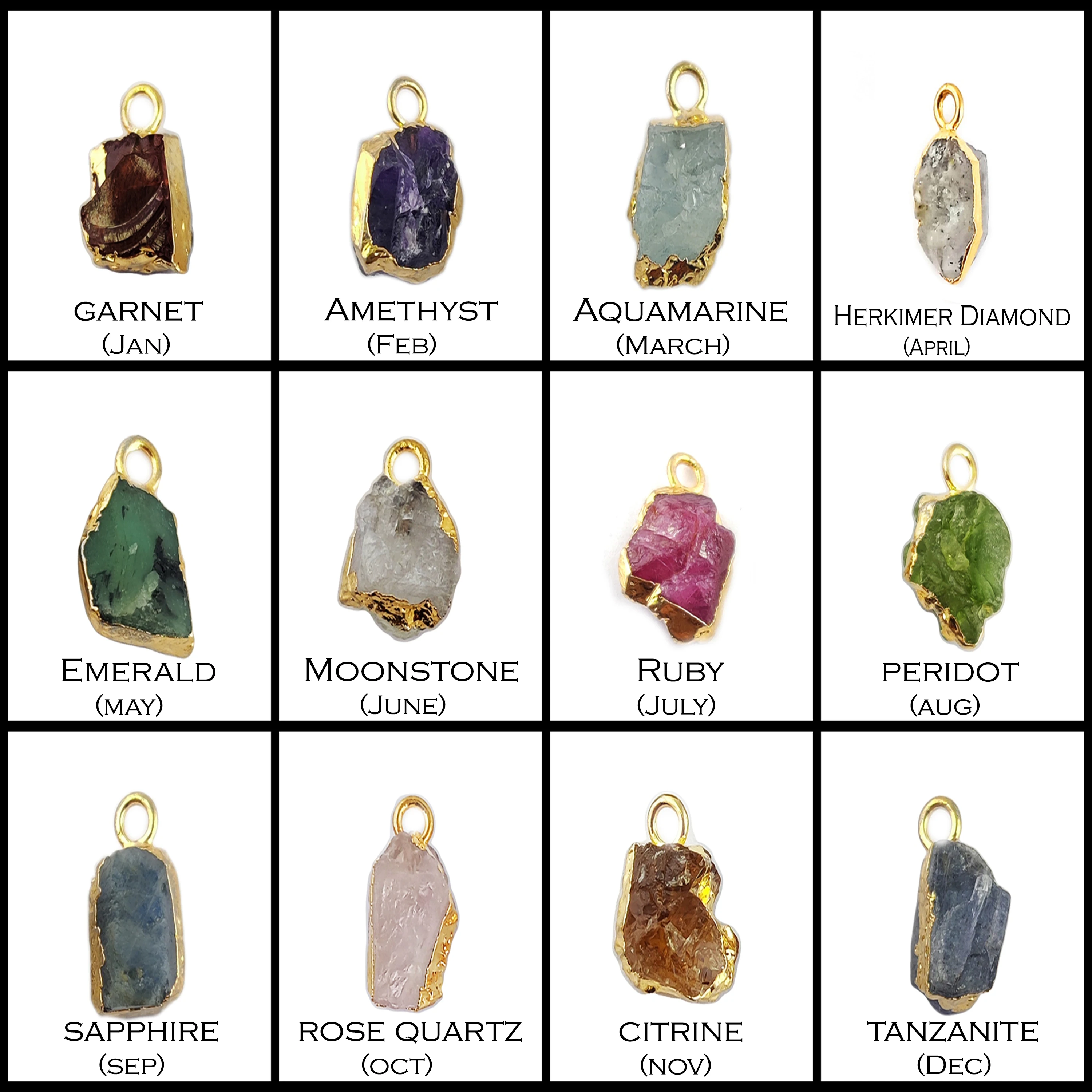 Raw Aquamarine Gemstone Gold/Silver Electroplated Rough Gemstone Birthstone Pendant Necklace M-15