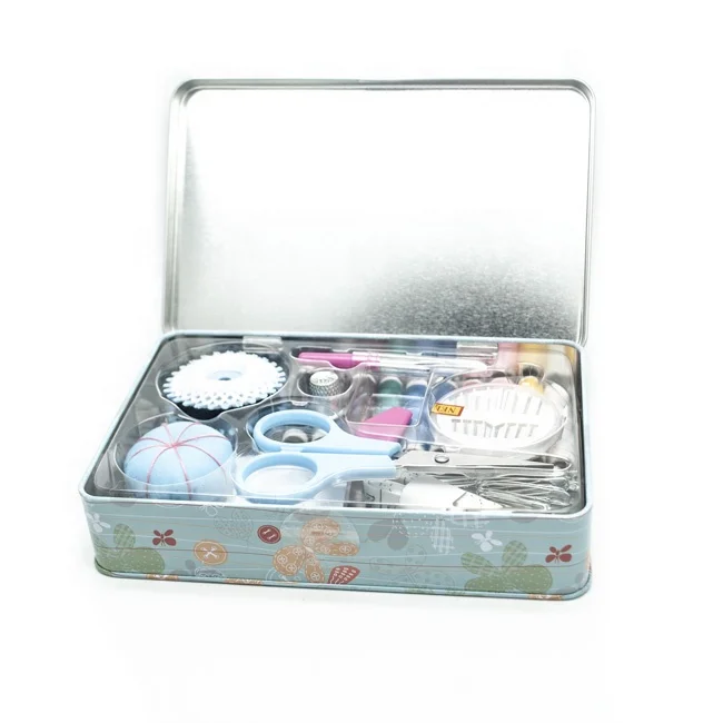 customized 101pcs Wholesale Top Quality sewing craft Merceria set kurzwaren sewing kit metal box