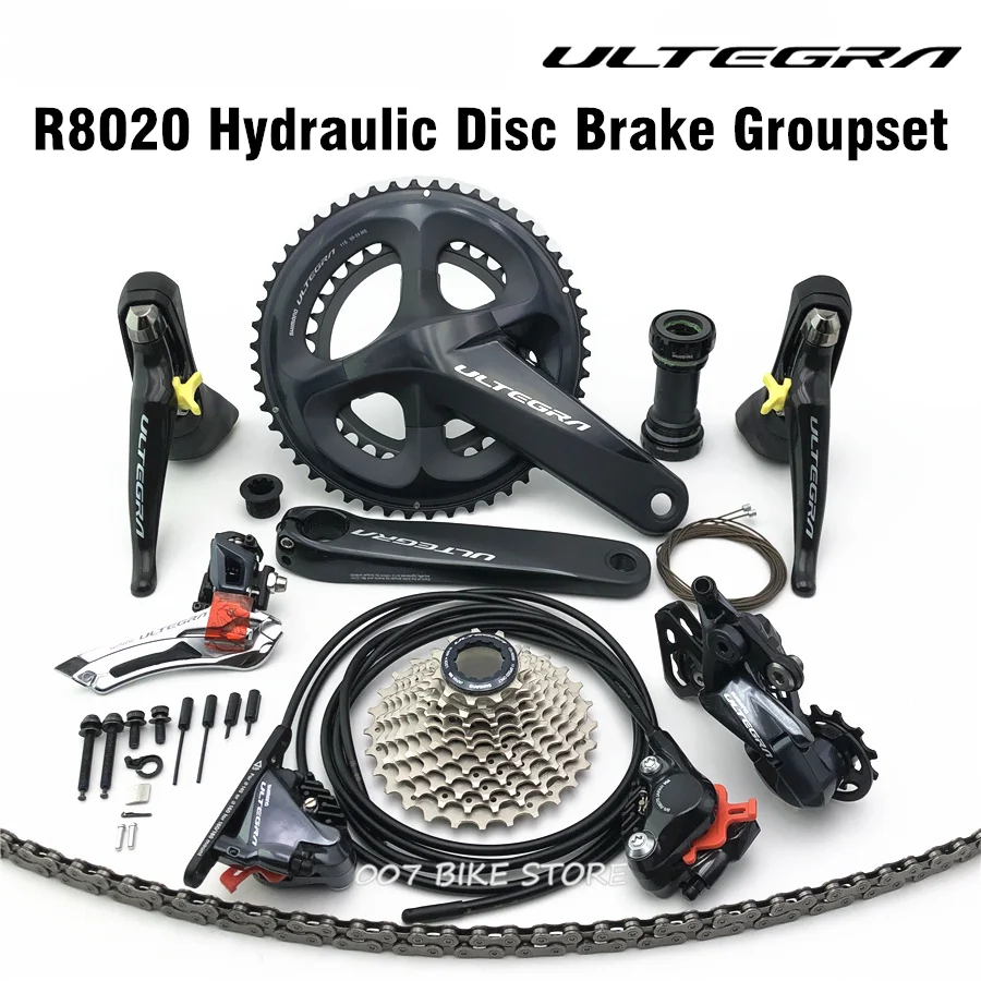 Warrantee SHIMANO R8020 Groupset ULTEGRA R8020 R8000 Hydraulic Disc Brake Derailleurs ROAD Bicycle R8070 shifter 50-34T 52-36T 5