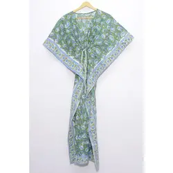 Хлопковый кафтан, индийский длинный кафтан для женщин, накидка на бикини, Пляжная накидка с принтом, одежда для вечеринки