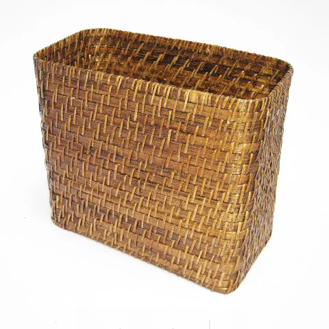 High Quality Sustainable Rattan Retangular Storage Baskets Wicker Laundry Baskets Made In Vietnam