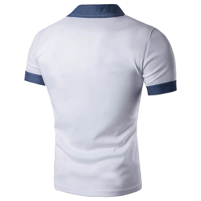 Europe Style Summer Men Chest With Pocket Button Polo Shirt Tops