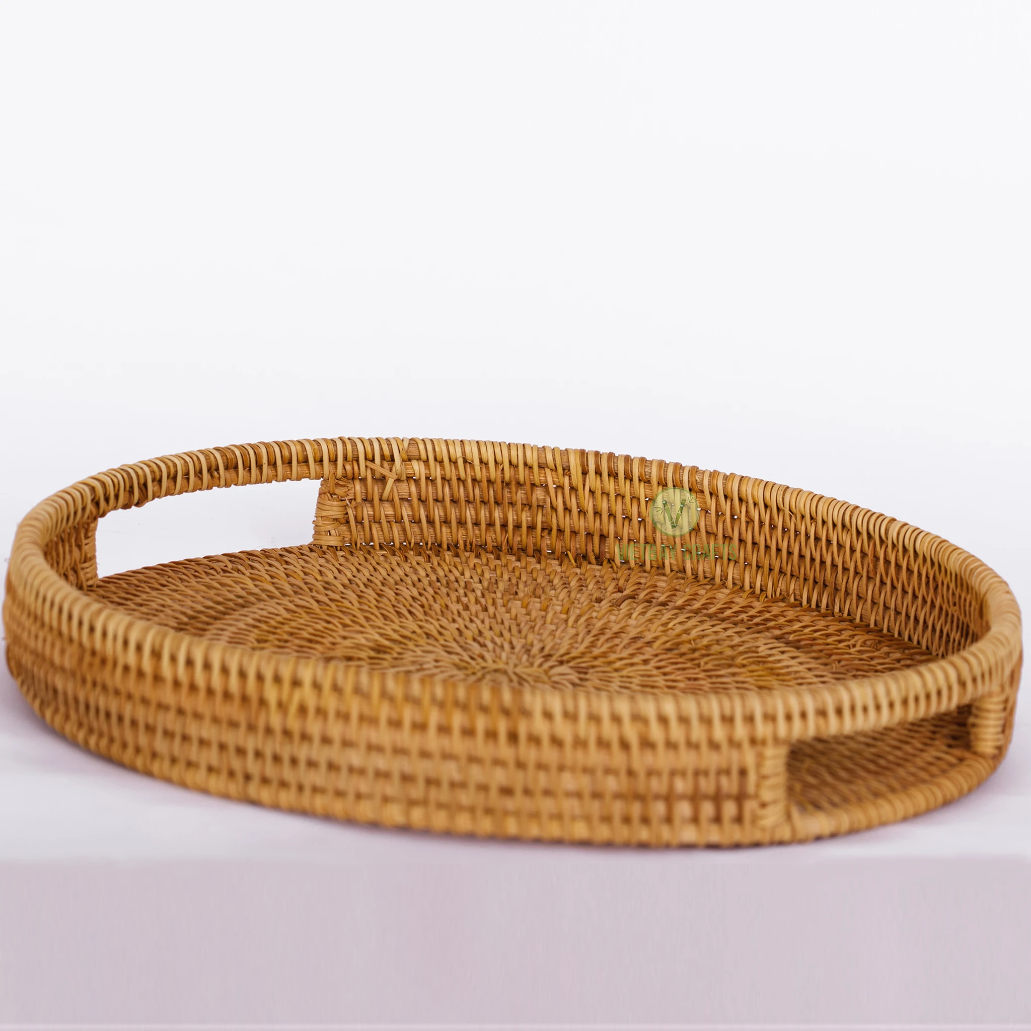 Hot Item Rattan Wicker Woven Food Serving Tray Made in Vietnam
