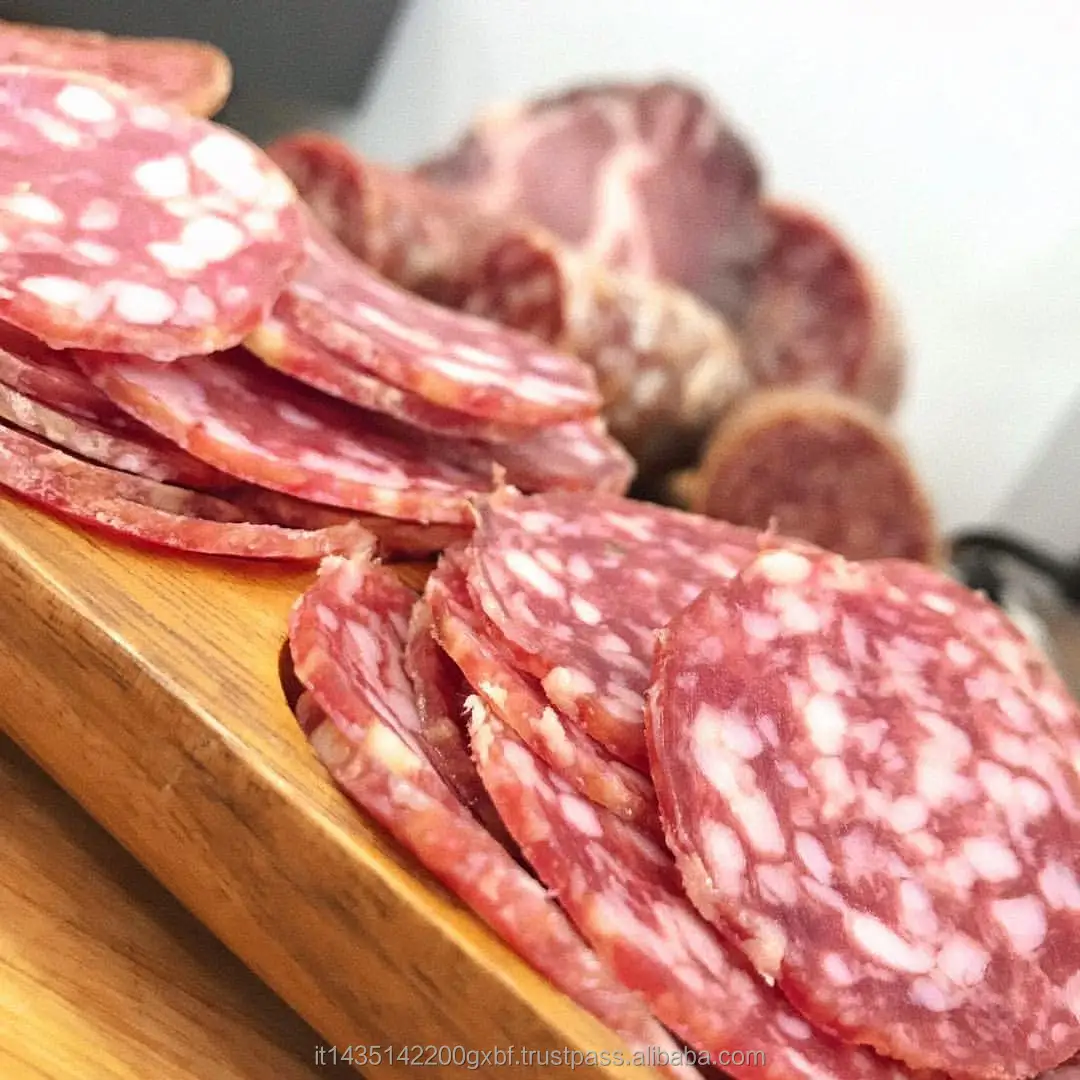 Салями норазно в итальянском стиле с чесноком кг 1 | Высококачественная свиная колбаса без глютена Салама | Мясо свинины, итальянский поставщик