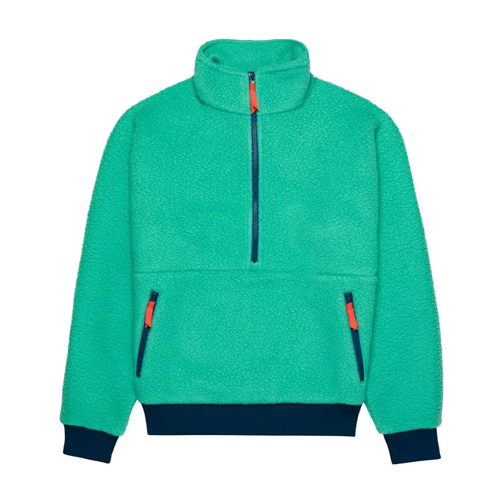 New Custom High Quality Unisex Custom Logo Sherpa Fleece HZ Jacket For Winter 2021