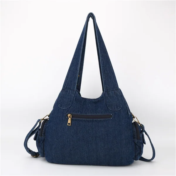 High Quality Lady Jeans Fabric Handbags Vintage Washed Denim Women Shoulder Bag