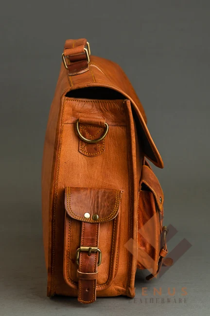 Сумка-мессенджер мужская из натуральной козьей кожи винтажная модная сумочка ручной работы Индии сумка-рюкзак