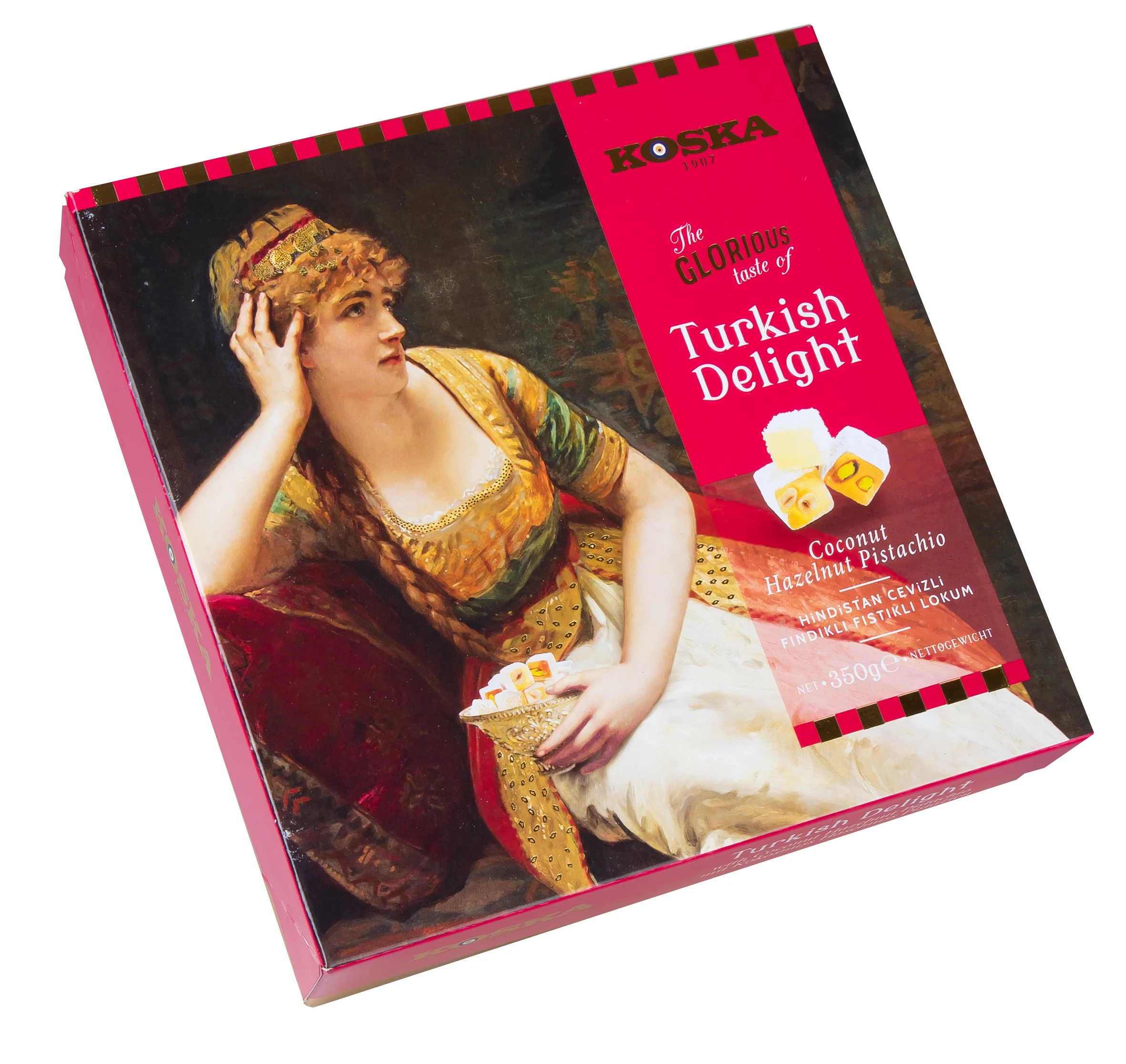 Best Selling Wholesale Product - Turkish Delights - 350 g Mixed Nut Turkish Delight with Pistachio, Hazelnut and Coconut