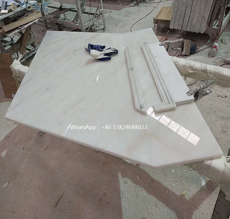 Villas And Hotels Construction And Real Estate Industry White Marble Stair Floors From Vietnam Manufacturer