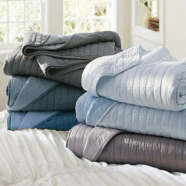 100% Pure Indian Silk Quilted Quilt Dots Silk Bedspread Wedding Bed Covers Luxurious Comforter Set