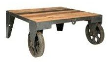 Винтажная промышленная металлическая деревянная мебель журнальный столик